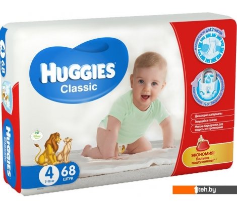  - Детские подгузники Huggies Classic 4 (68 шт) - Classic 4 (68 шт)