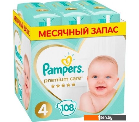  - Детские подгузники Pampers Premium Care 4 (108 шт) - Premium Care 4 (108 шт)