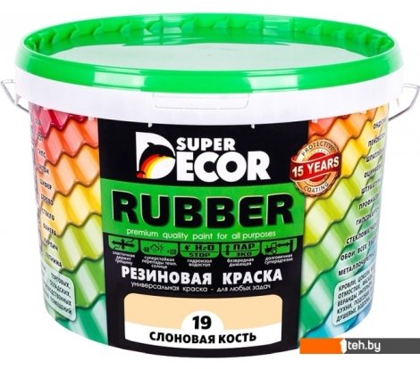  - Краски и эмали Super Decor Rubber 3 кг (№19 слоновая кость) - Rubber 3 кг (№19 слоновая кость)
