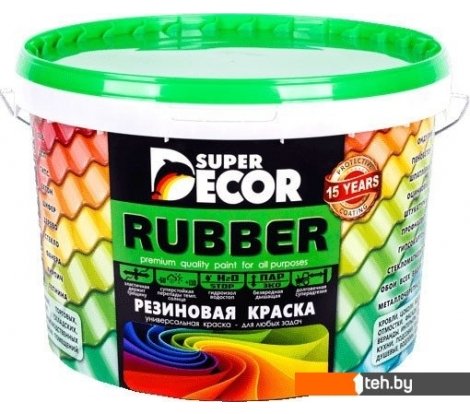  - Краски и эмали Super Decor Резиновая 6 кг (№14 изумруд) - Резиновая 6 кг (№14 изумруд)