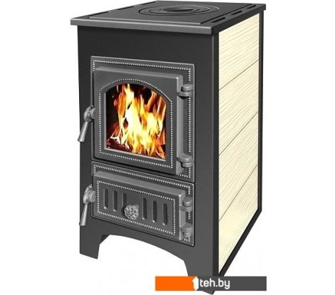  - Дровяные камины, печи-камины, порталы Везувий ПК-01(270) 9 кВт (с плитой, бежевый) - ПК-01(270) 9 кВт (с плитой, бежевый)