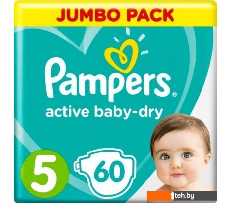  - Детские подгузники Pampers Active Baby-Dry 5 Junior (60 шт) - Active Baby-Dry 5 Junior (60 шт)