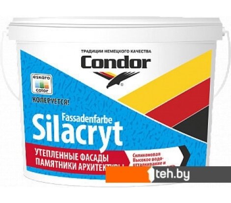 - Краски и эмали Condor Fassadenfarbe Silacryt 15 кг (белый матовый) - Fassadenfarbe Silacryt 15 кг (белый матовый)