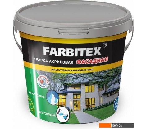  - Краски и эмали Farbitex Акриловая интерьерная 25 кг (белый) - Акриловая интерьерная 25 кг (белый)