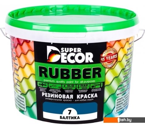  - Краски и эмали Super Decor Rubber 3 кг (№07 балтика) - Rubber 3 кг (№07 балтика)