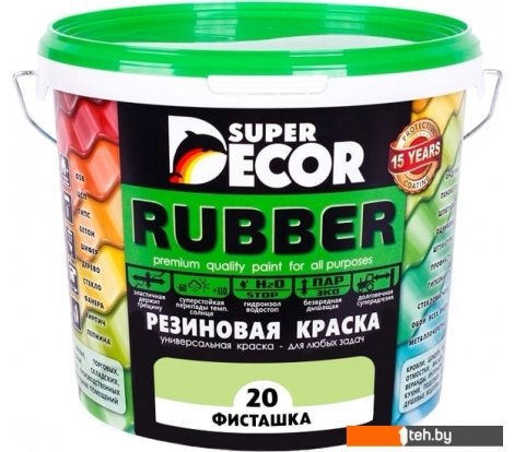  - Краски и эмали Super Decor Rubber 3 кг (№20 фисташка) - Rubber 3 кг (№20 фисташка)