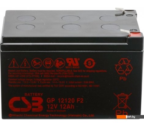  - Аккумуляторы для ИБП CSB Battery GP12120 F2 (12В/12 А·ч) - GP12120 F2 (12В/12 А·ч)