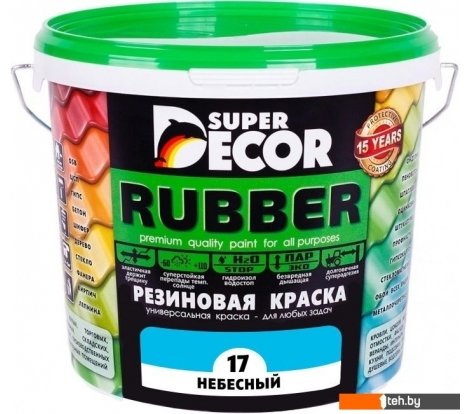  - Краски и эмали Super Decor Rubber 6 кг (№17 небесный) - Rubber 6 кг (№17 небесный)