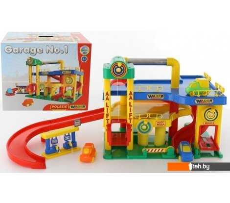  - Детские автотреки, трассы Полесье Гараж №1 с автомобилями 37824 - Гараж №1 с автомобилями 37824