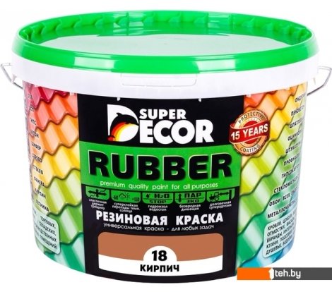  - Краски и эмали Super Decor Rubber 3 кг (№18 кирпич) - Rubber 3 кг (№18 кирпич)