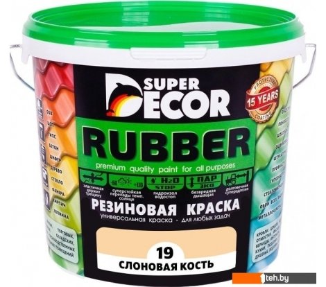  - Краски и эмали Super Decor Rubber 6 кг (№19 слоновая кость) - Rubber 6 кг (№19 слоновая кость)