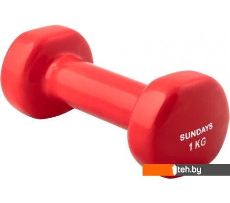  - Гантели, гири, штанги Sundays IR92005 1 кг (красный) - IR92005 1 кг (красный)