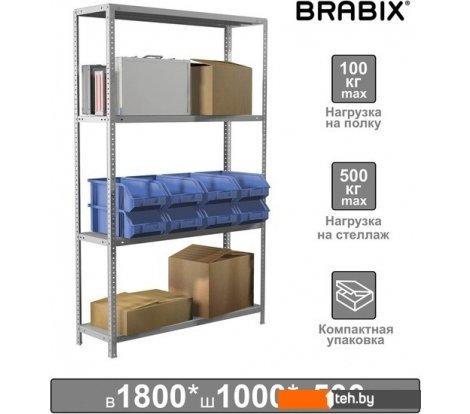 - Полки, стеллажи, системы хранения Brabix Ms Kd-185/50-4 291116 - Ms Kd-185/50-4 291116