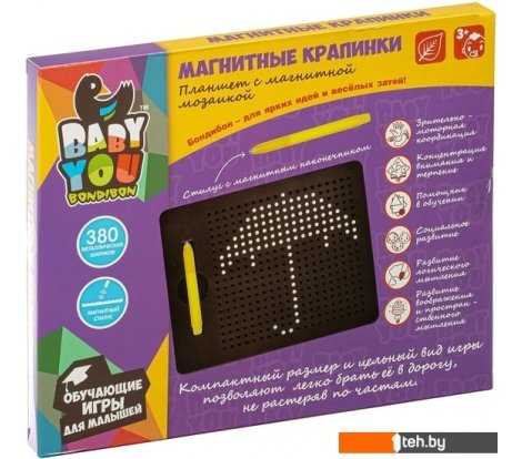  - Развивающие игрушки Bondibon Мозаика в планшете Магнитные крапинки ВВ5125 - Мозаика в планшете Магнитные крапинки ВВ5125