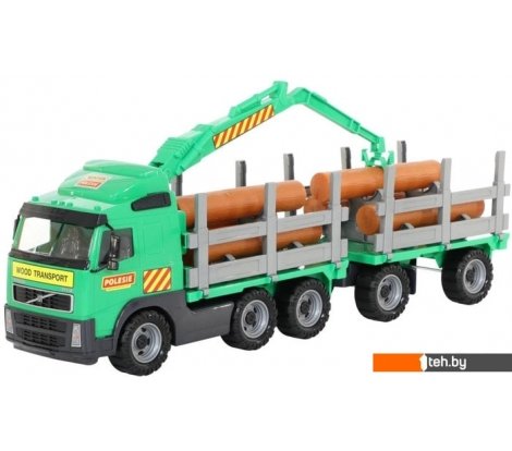  - Игрушечный транспорт Полесье Volvo автомобиль-лесовоз с прицепом 8725 - Volvo автомобиль-лесовоз с прицепом 8725