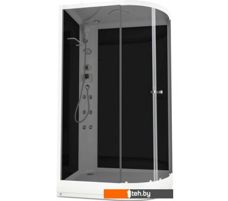  - Душевые кабины Domani-Spa Delight 128 120x80 R с гидромассажем (черный/тонированное) - Delight 128 120x80 R с гидромассажем (черный/тонированное)