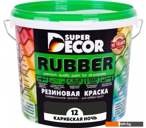  - Краски и эмали Super Decor Rubber 6 кг (№12 карибская ночь) - Rubber 6 кг (№12 карибская ночь)