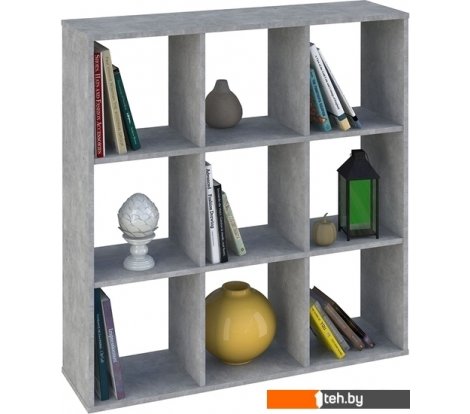  - Полки, стеллажи, системы хранения Polini Kids Home Smart Кубический 9 секции 0001694.75 (бетон) - Home Smart Кубический 9 секции 0001694.75 (бетон)