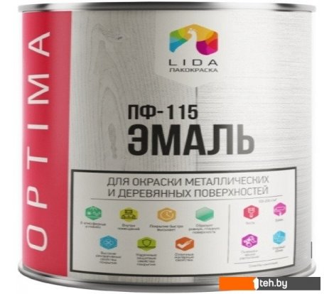  - Краски и эмали LIDA Optima ПФ-115 20 кг (белый) - Optima ПФ-115 20 кг (белый)