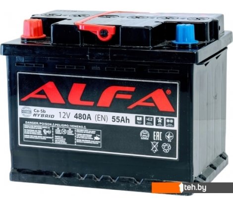  - Автомобильные аккумуляторы ALFA Hybrid 55 L+ (55 А·ч) - Hybrid 55 L+ (55 А·ч)