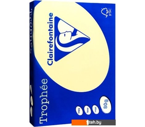  - Бумага и материалы для печати Clairefontaine Trophee A4 80 г/кв.м 500 л 1977C (светло-желтый) - Trophee A4 80 г/кв.м 500 л 1977C (светло-желтый)
