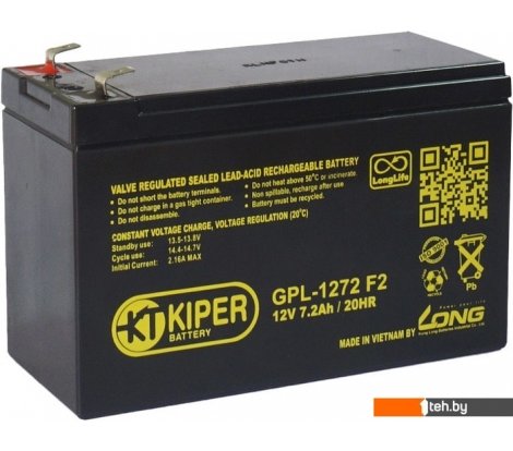 - Аккумуляторы для ИБП Kiper GPL-1272 F2 (12В/7.2 А·ч) - GPL-1272 F2 (12В/7.2 А·ч)