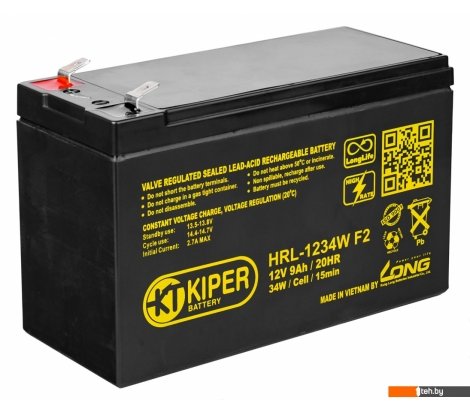  - Аккумуляторы для ИБП Kiper HRL-1234W F2 (12В/9 А·ч) - HRL-1234W F2 (12В/9 А·ч)