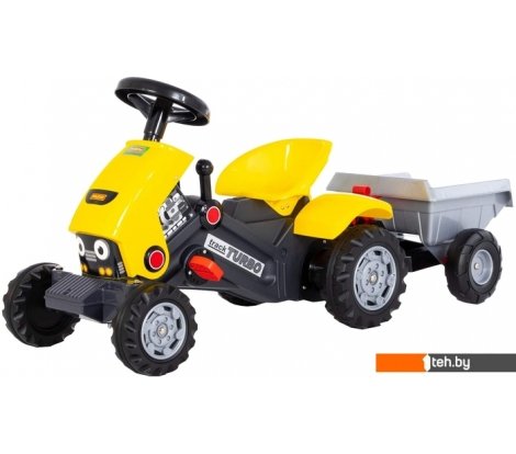  - Каталки, педальные машинки Полесье Каталка-трактор с педалями Turbo-2 с полуприцепом 89342 - Каталка-трактор с педалями Turbo-2 с полуприцепом 89342