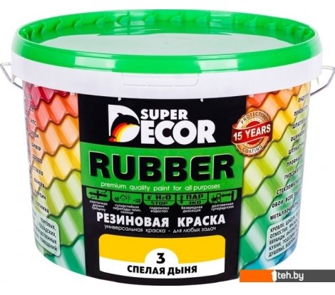  - Краски и эмали Super Decor Rubber 3 кг (№03 спелая дыня) - Rubber 3 кг (№03 спелая дыня)