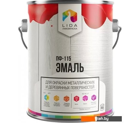 - Краски и эмали LIDA Optima ПФ-115 20 кг (зеленый) - Optima ПФ-115 20 кг (зеленый)
