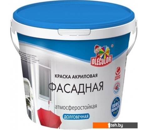  - Краски и эмали Olecolor Водно-диспрессионная фасадная 7 кг (супербелый) - Водно-диспрессионная фасадная 7 кг (супербелый)