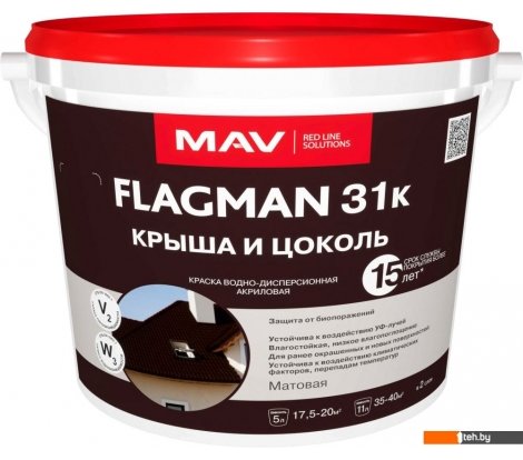  - Краски и эмали MAV Flagman ВД-АК-1031К 5 л (шоколадный) - Flagman ВД-АК-1031К 5 л (шоколадный)