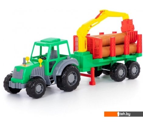  - Игрушечный транспорт Полесье Алтай трактор с полуприцепом-лесовозом 35370 - Алтай трактор с полуприцепом-лесовозом 35370