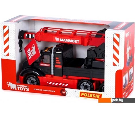  - Игрушечный транспорт Полесье Mammoet автомобиль-кран 56832 (черный/красный) - Mammoet автомобиль-кран 56832 (черный/красный)