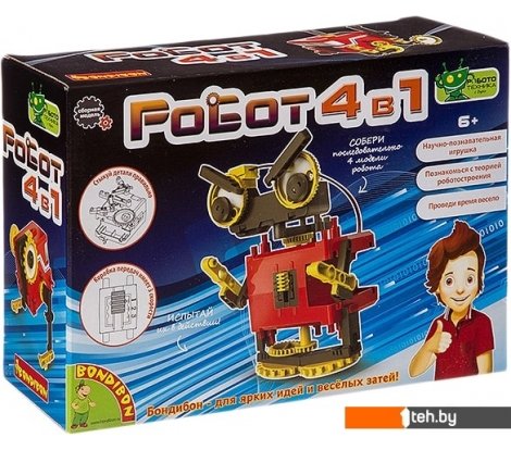 - Игры-опыты, эксперименты Bondibon Науки с Буки Роботы 4 в 1 ВВ3342 - Науки с Буки Роботы 4 в 1 ВВ3342