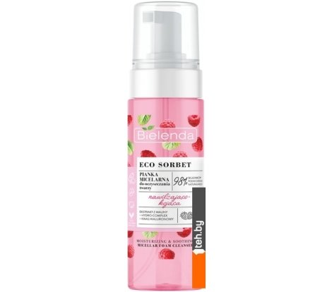  - Косметика по уходу за лицом Bielenda Мицеллярная очищающая пенка Eco Sorbet Raspberry 150 мл - Мицеллярная очищающая пенка Eco Sorbet Raspberry 150 мл