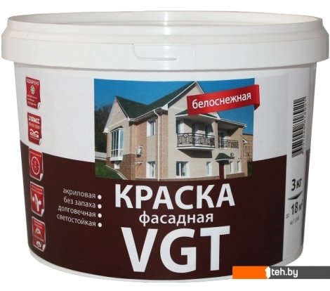  - Краски и эмали VGT ВД-АК-1180 Фасадная Белоснежная (7 кг) - ВД-АК-1180 Фасадная Белоснежная (7 кг)