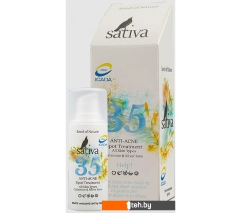  - Косметика по уходу за лицом Sativa Крем для лица Аnti-Acne средство точечного нанесения №35 20 мл - Крем для лица Аnti-Acne средство точечного нанесения №35 20 мл
