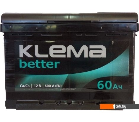  - Автомобильные аккумуляторы Klema Better 6СТ-60А(0) (60 А·ч) - Better 6СТ-60А(0) (60 А·ч)