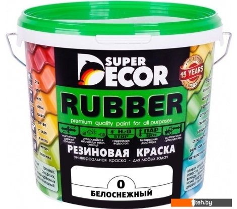  - Краски и эмали Super Decor Rubber 6 кг (№00 белоснежный) - Rubber 6 кг (№00 белоснежный)