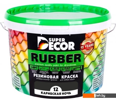  - Краски и эмали Super Decor Rubber 3 кг (№12 карибская ночь) - Rubber 3 кг (№12 карибская ночь)