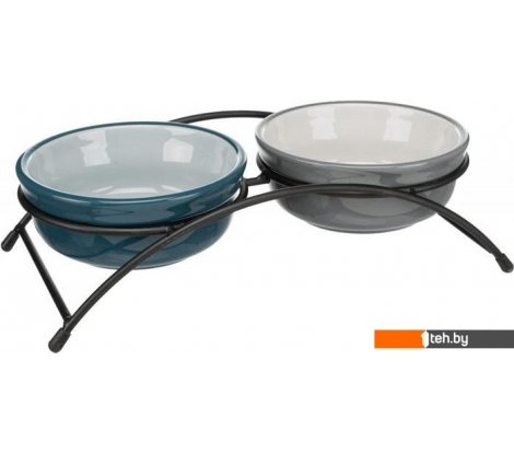  - Миски, поилки, кормушки для животных Trixie 24535 (серый/бирюзовый) - 24535 (серый/бирюзовый)