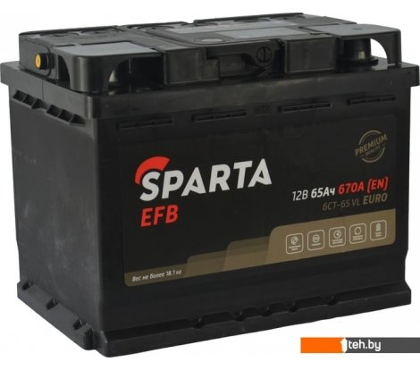  - Автомобильные аккумуляторы Sparta EFB 6CT-65 VL Euro (65 А·ч) - EFB 6CT-65 VL Euro (65 А·ч)