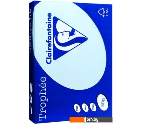  - Бумага и материалы для печати Clairefontaine Trophee A4 80 г/кв.м 500 л 1798C (голубой) - Trophee A4 80 г/кв.м 500 л 1798C (голубой)