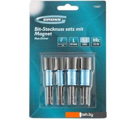  - Биты, головки, насадки, держатели Gross 11627 (4 предмета) - 11627 (4 предмета)
