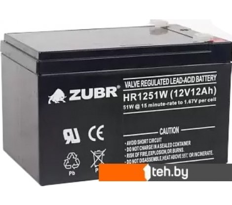  - Аккумуляторы для ИБП Zubr HR 1251 W (12 В/12 А·ч) - HR 1251 W (12 В/12 А·ч)