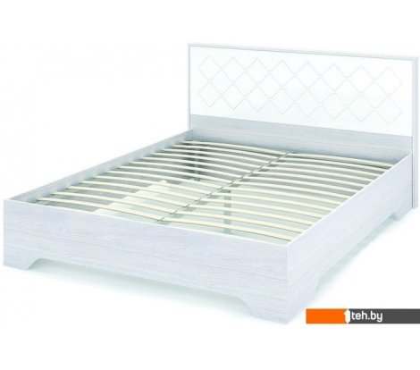  - Кровати Стендмебель Сальма КР 024 200x160 (белый глянец/ясень анкор) - Сальма КР 024 200x160 (белый глянец/ясень анкор)