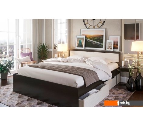  - Кровати Стендмебель Гармония КР 605 200x140 (дуб белфорт/венге) - Гармония КР 605 200x140 (дуб белфорт/венге)