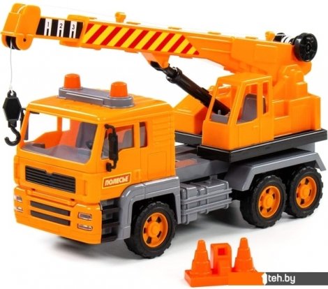  - Игрушечный транспорт Полесье Алмаз автомобиль-кран инерционный 86716 - Алмаз автомобиль-кран инерционный 86716