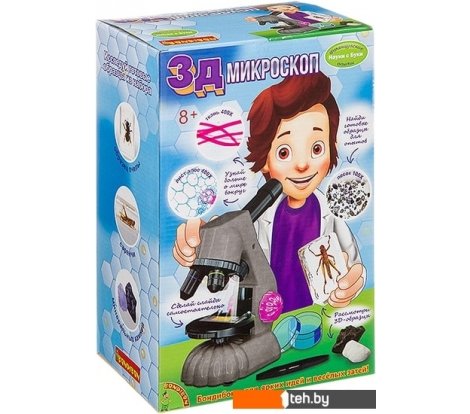 - Игры-опыты, эксперименты Bondibon Науки с Буки 3D-микроскоп ВВ3378 - Науки с Буки 3D-микроскоп ВВ3378